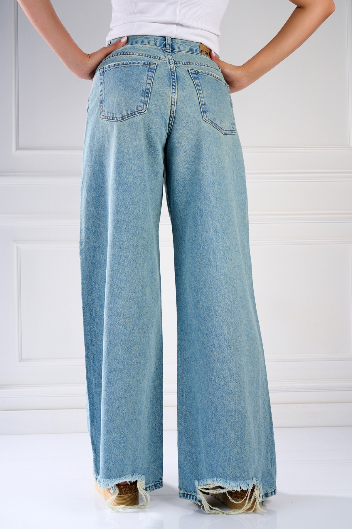 Blugi Damă Oversize Albastri Ganisha - 2 | YEO