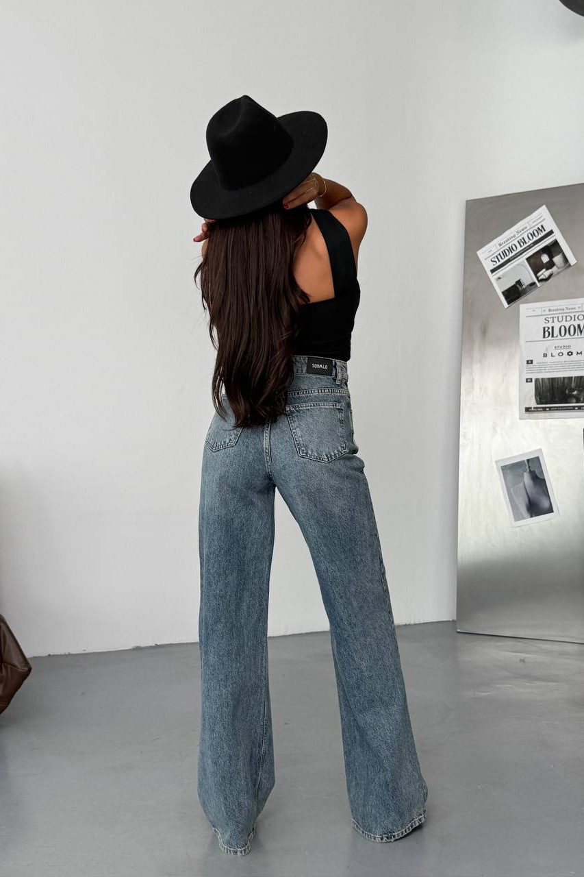 Blugi Damă Oversize Albastri Xiomara2 - 4 | YEO