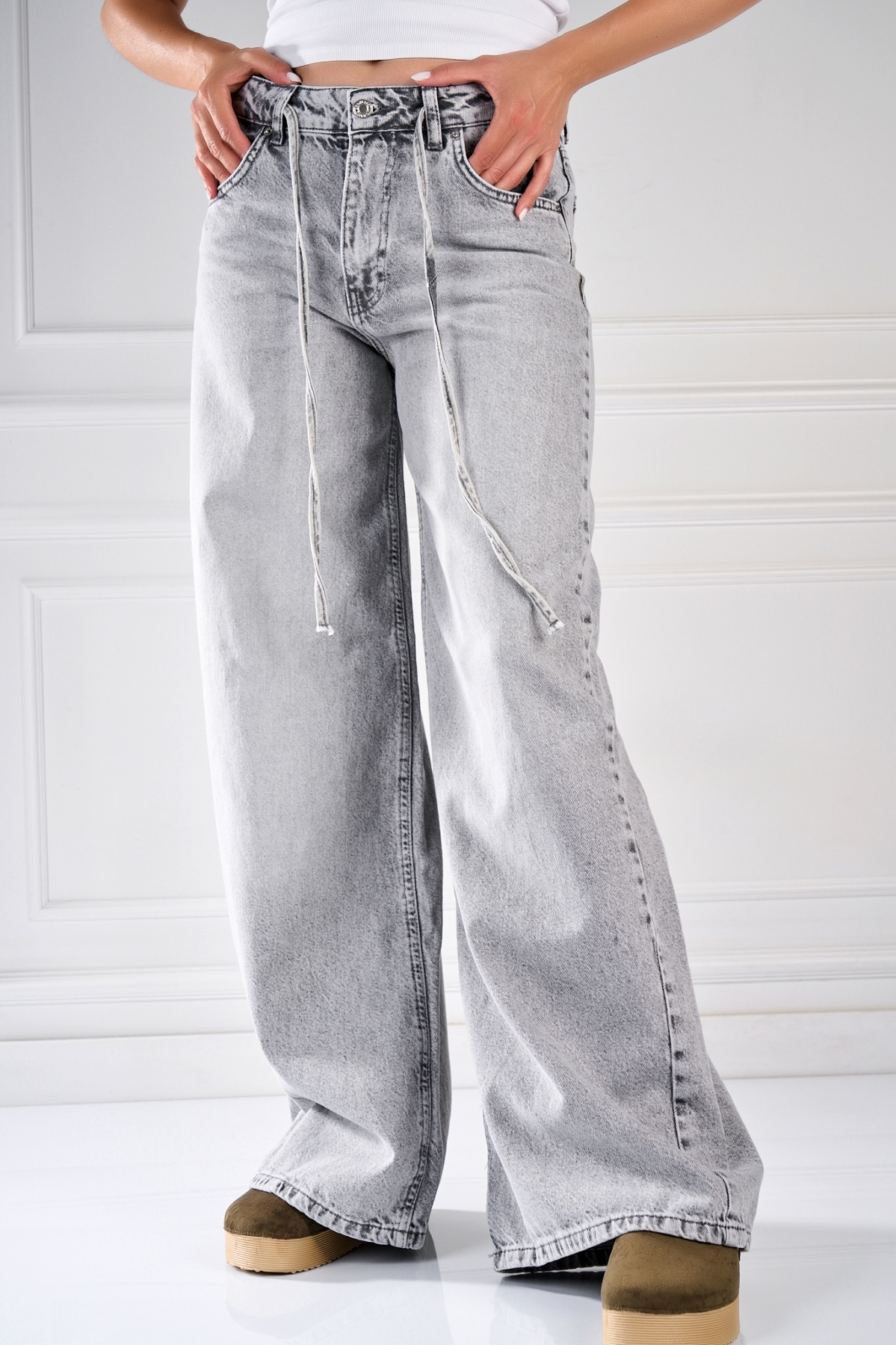 Blugi Damă Oversize Gri Lavika