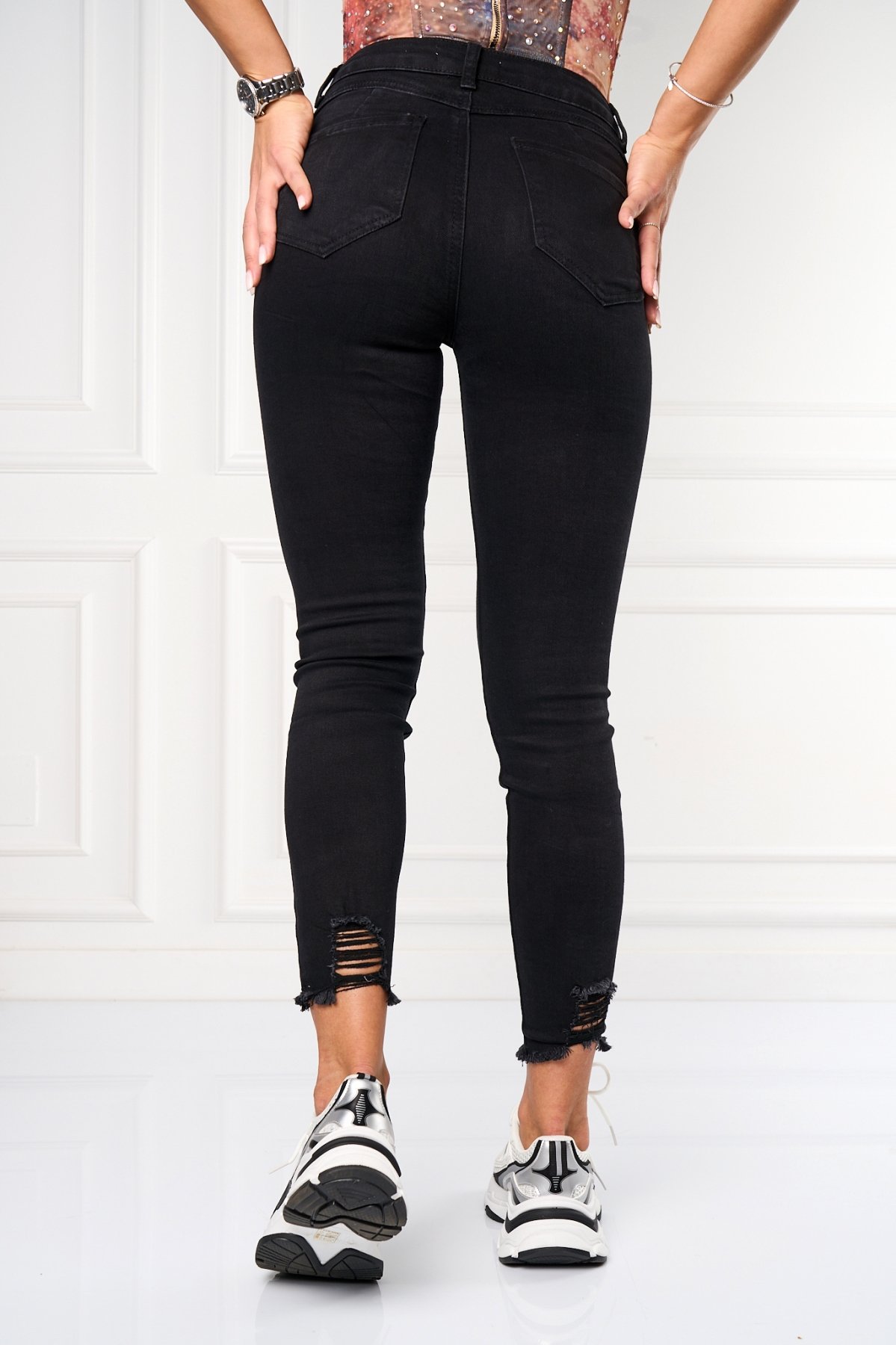 Blugi Damă Skinny Fit Negru Janye - 1 | YEO