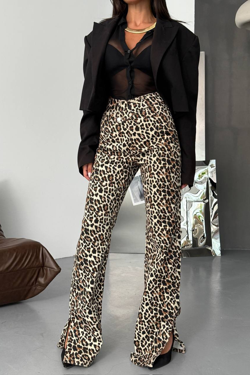 Blugi Regular Fit Animal Print Kasia