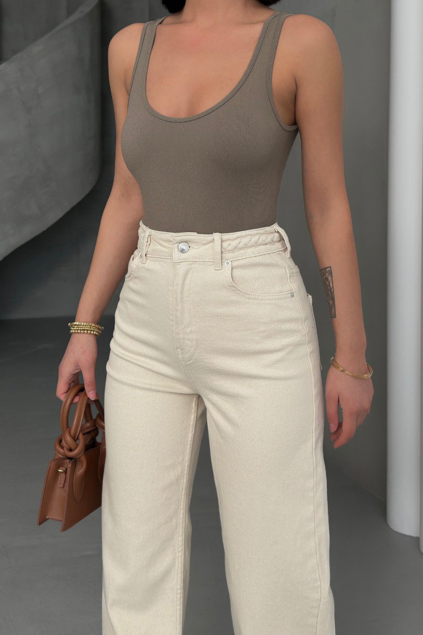 Blugi Regular Fit Bej Marzia - 4 | YEO