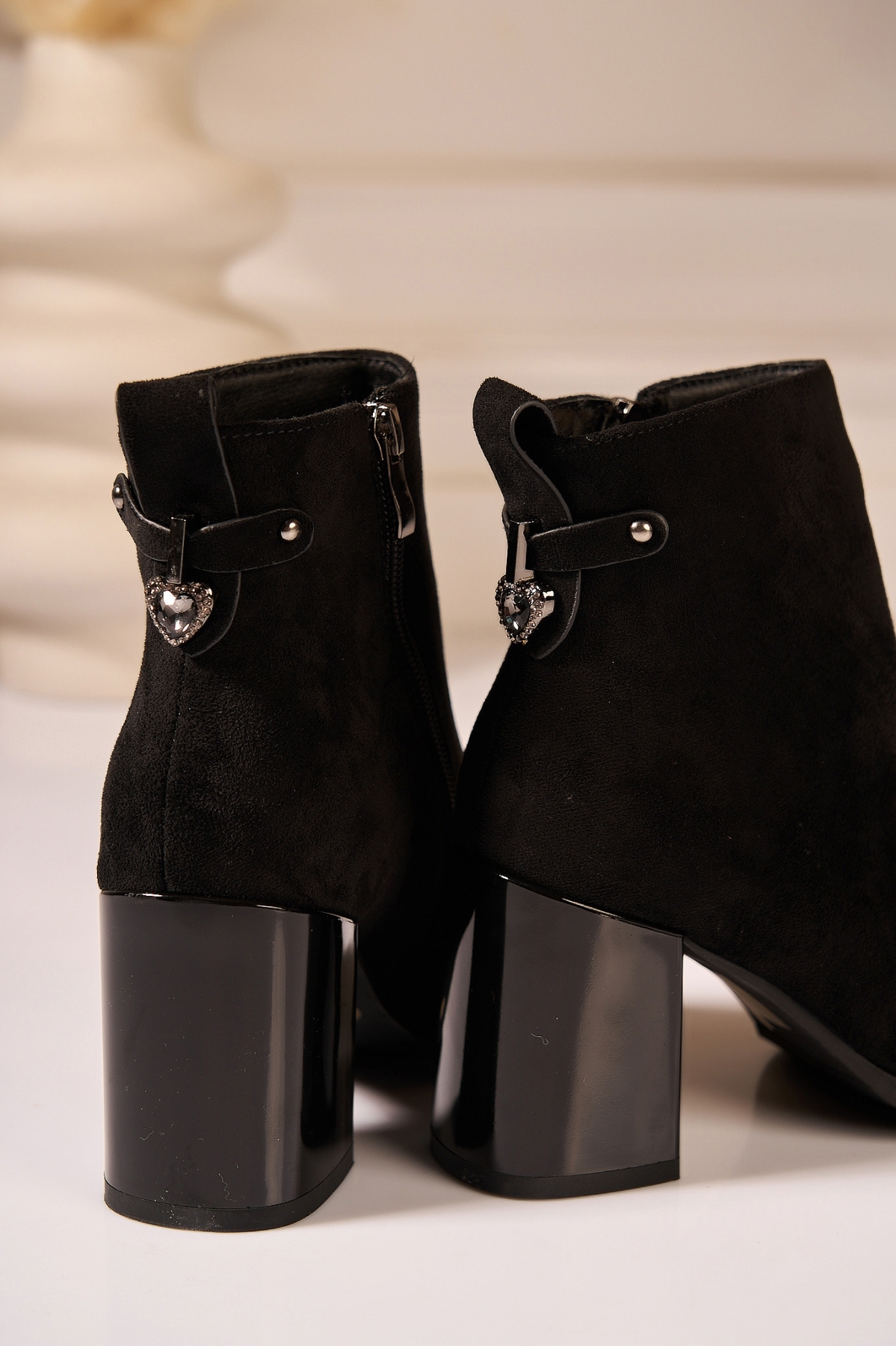 Botine dama Imblanite Negre din Piele Ecologica Intoarsa Laris2 - 3 | YEO