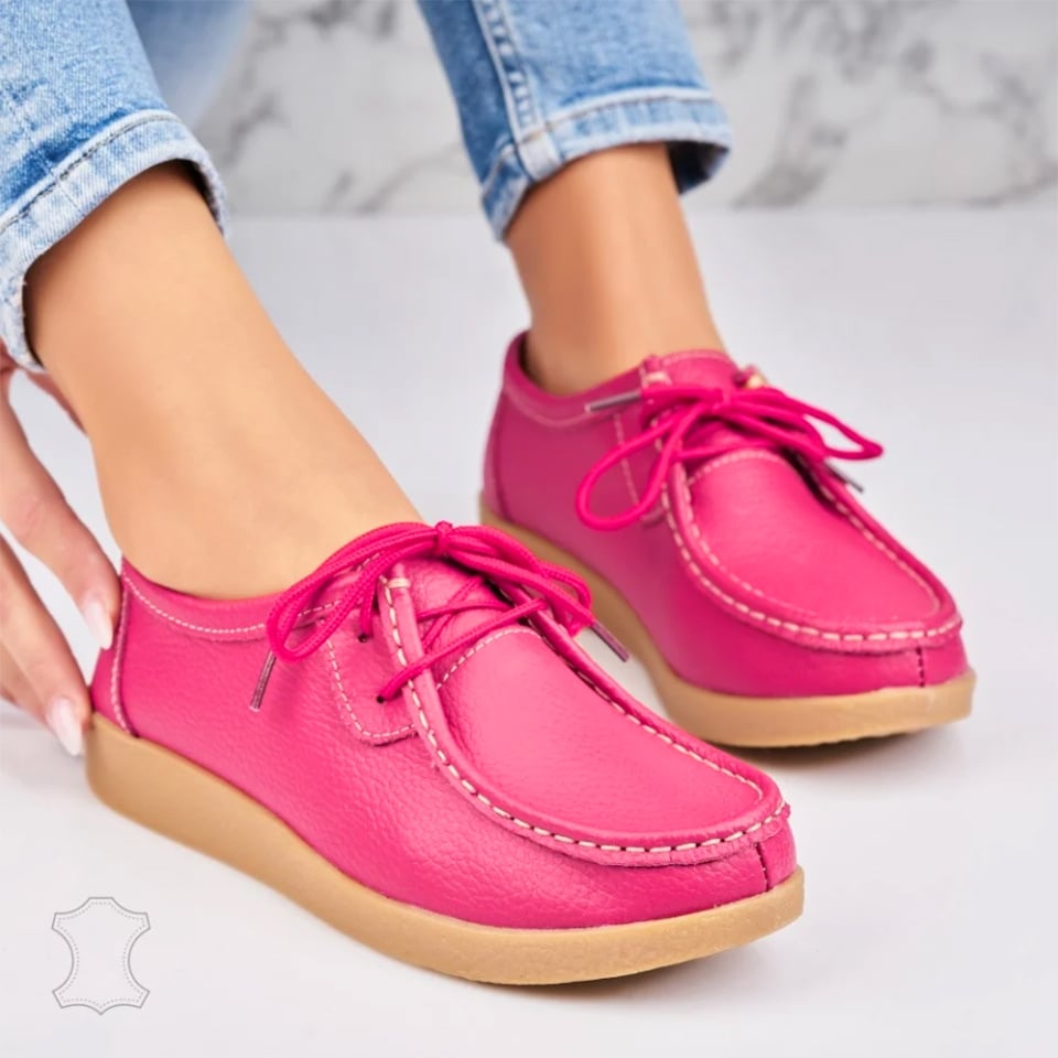 Mocasini dama Piele Naturala Fucsia Harla - 2 | YEO