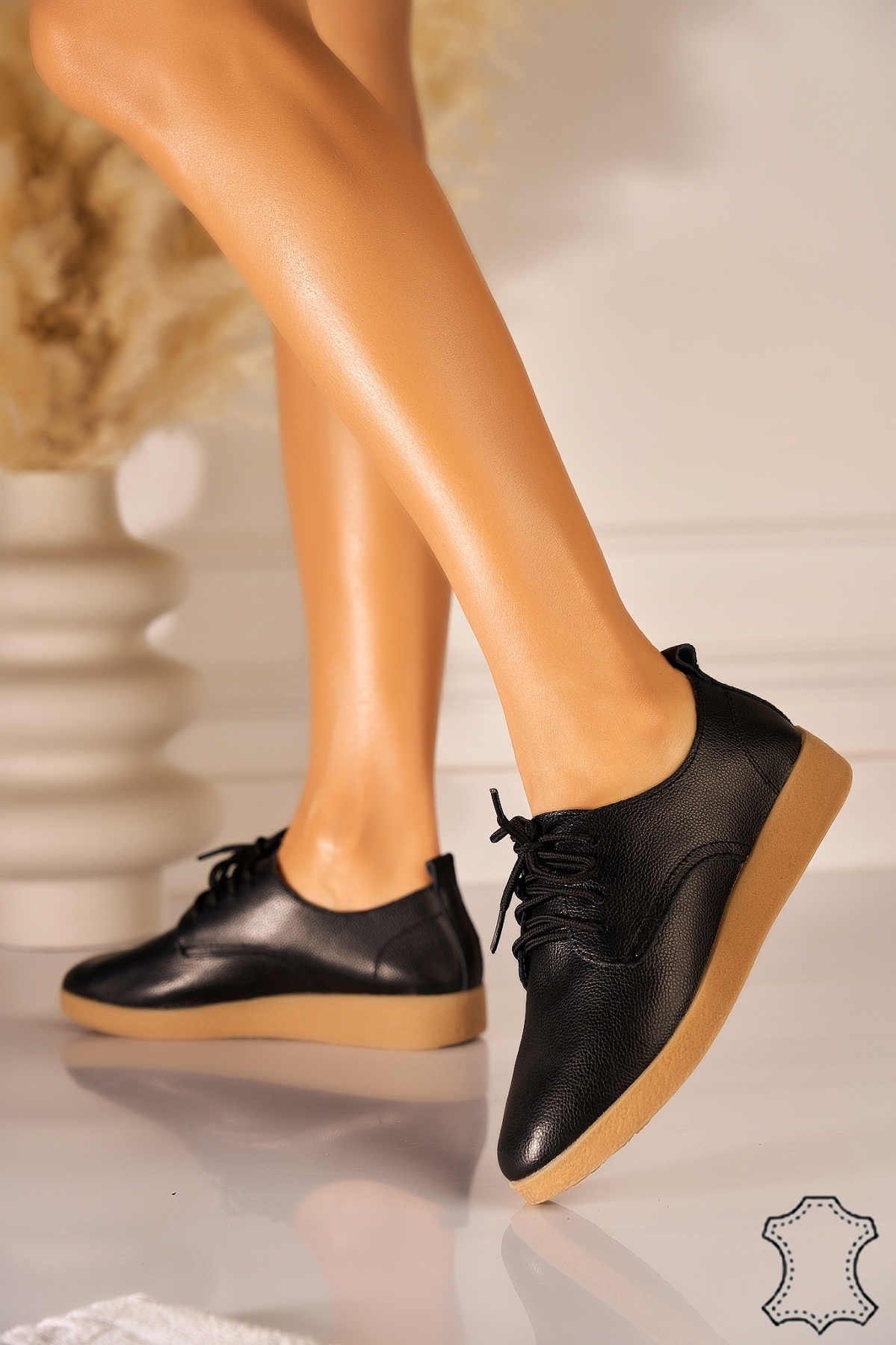Mocasini dama Piele Naturala Negri Delia - 1 | YEO