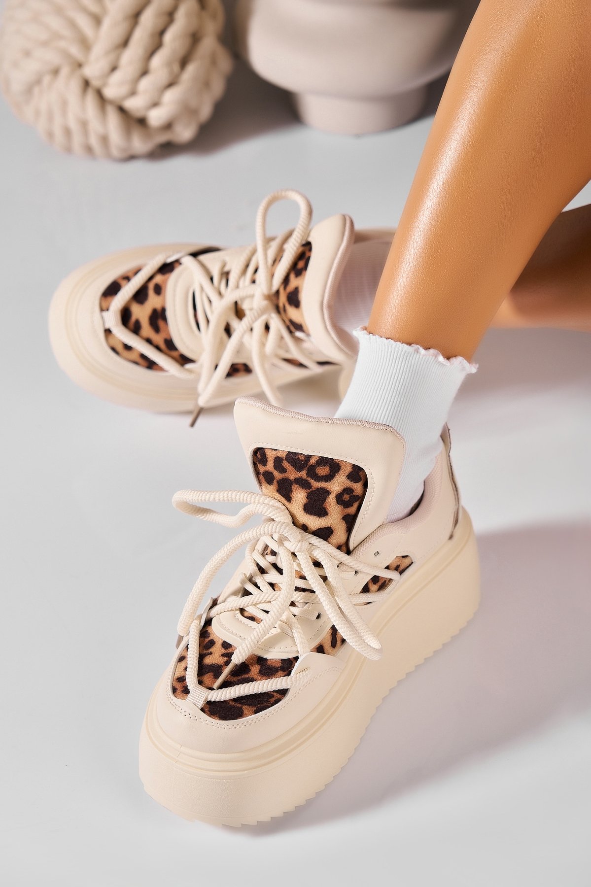 Adidași de damă Piele Ecologica Animal Print Nikte - 1 | YEO