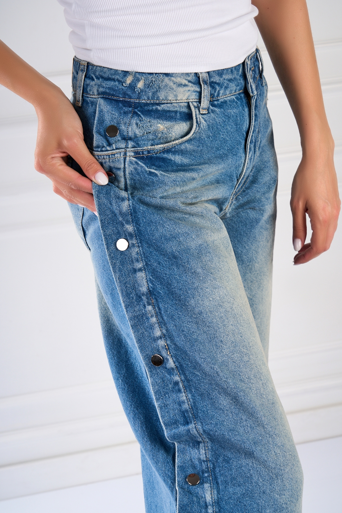 Blugi Damă Oversize Albastri Kavia - 2 | YEO