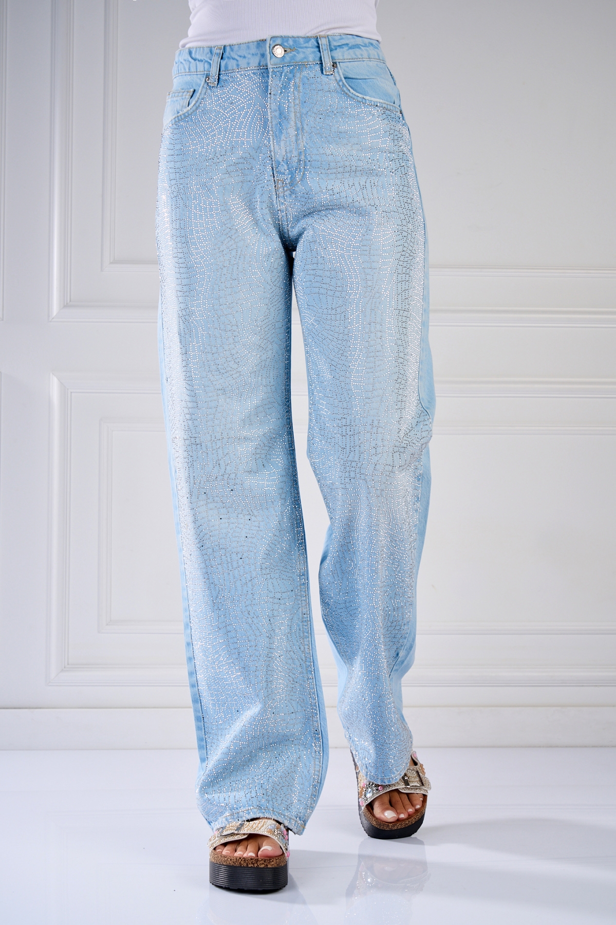 Blugi Regular Fit Albastri Brinda - 3 | YEO