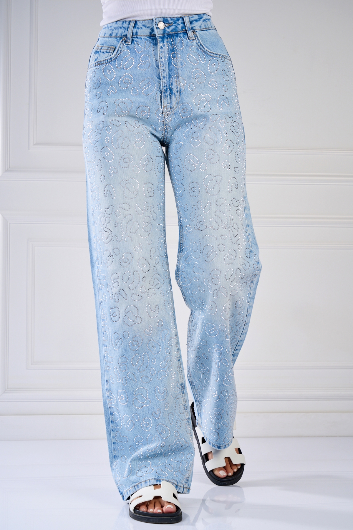Blugi Regular Fit Albastri Damanti - 1 | YEO
