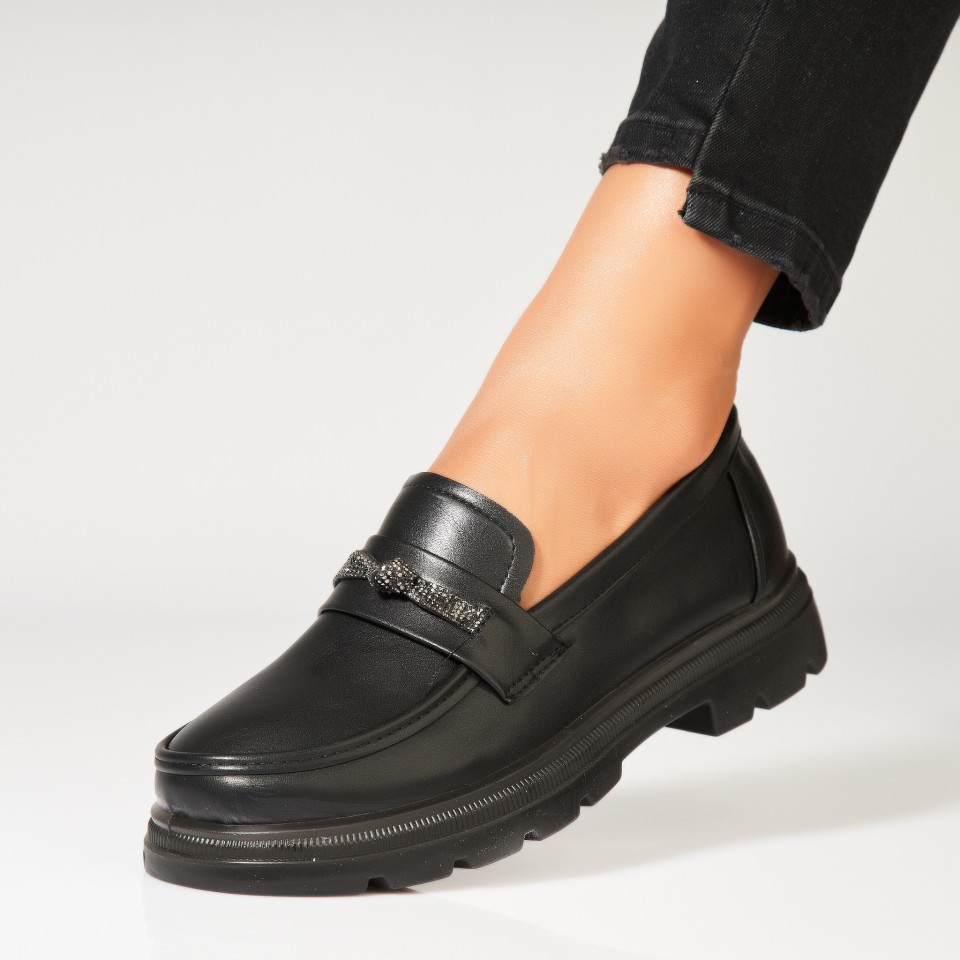 Pantofi dama casual Negri din Piele Ecologica Isiuwa