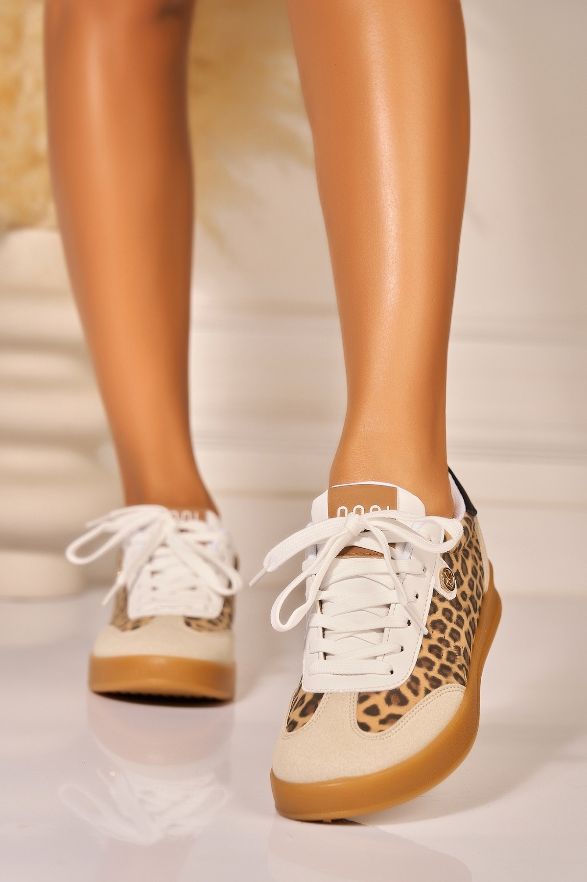 Adidași de damă Animal Print din Piele Ecologica Intoarsa Romey