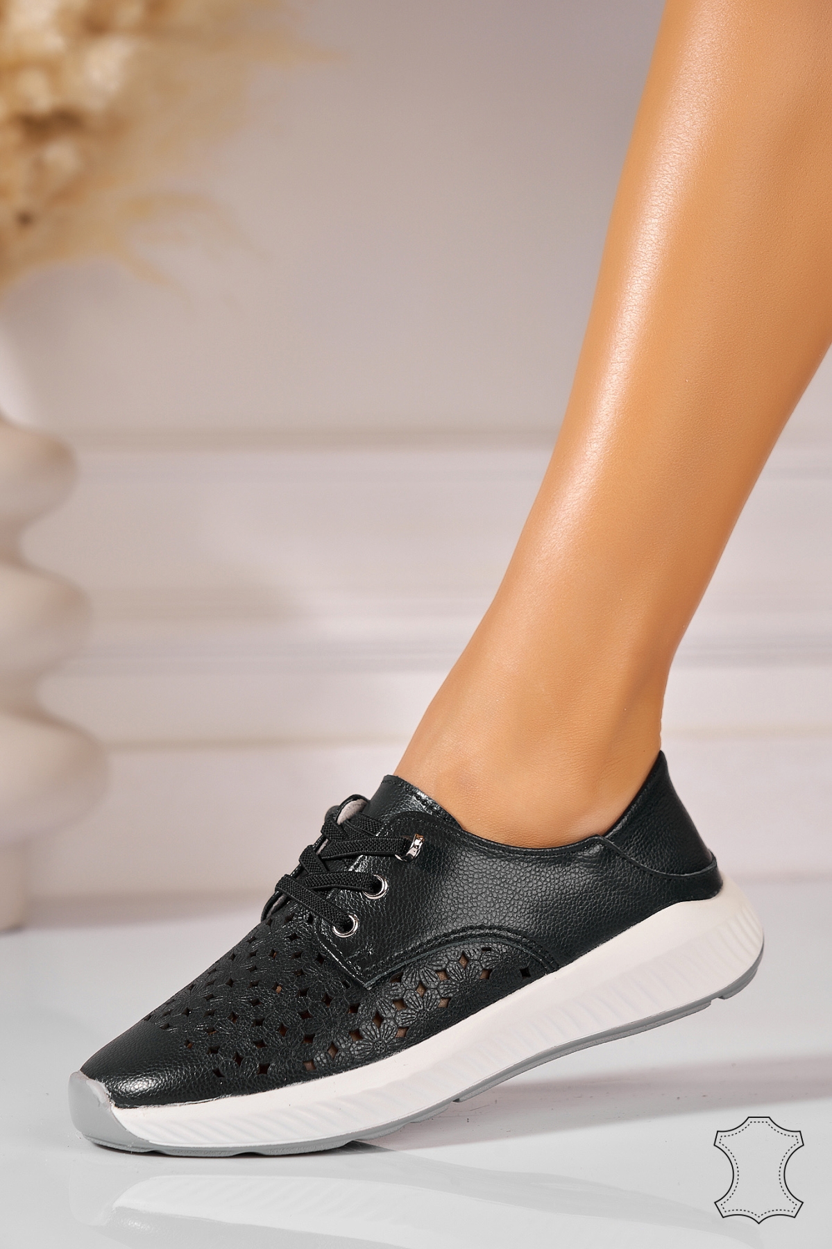 Adidasi Piele Naturala Bleumarin Qiana - 2 | YEO