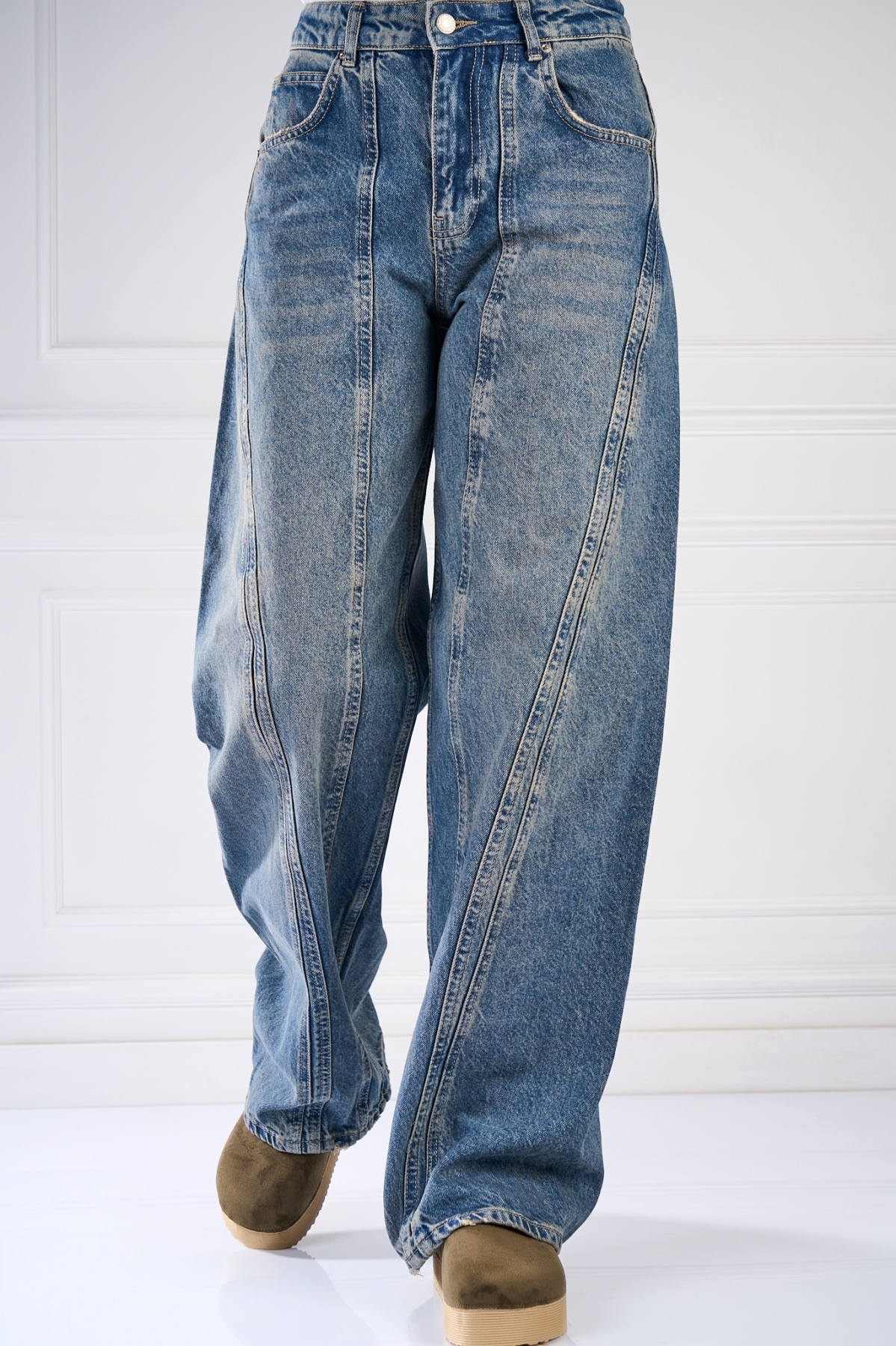 Blugi Damă Oversize Albastri Fabina - 3 | YEO