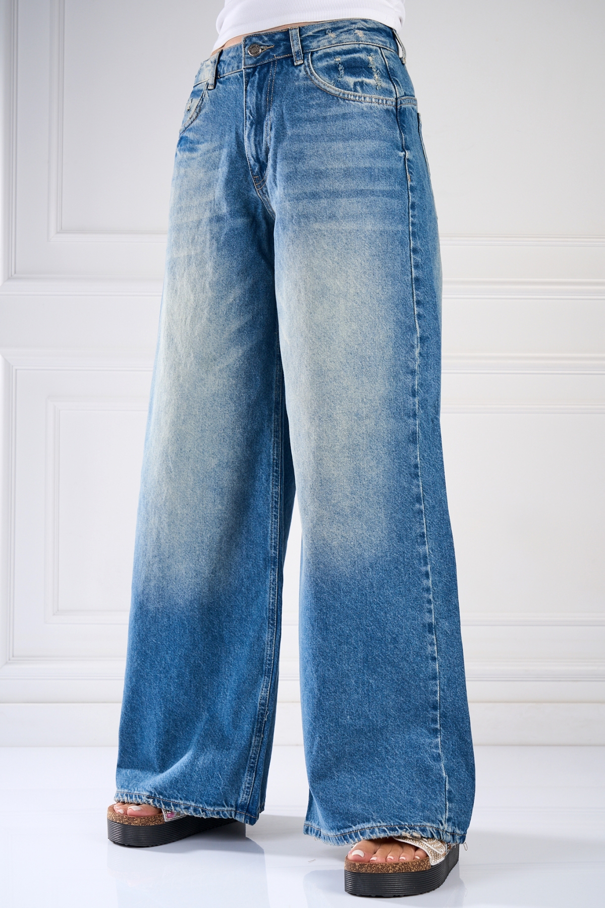 Blugi Damă Oversize Albastri Kavia - 3 | YEO