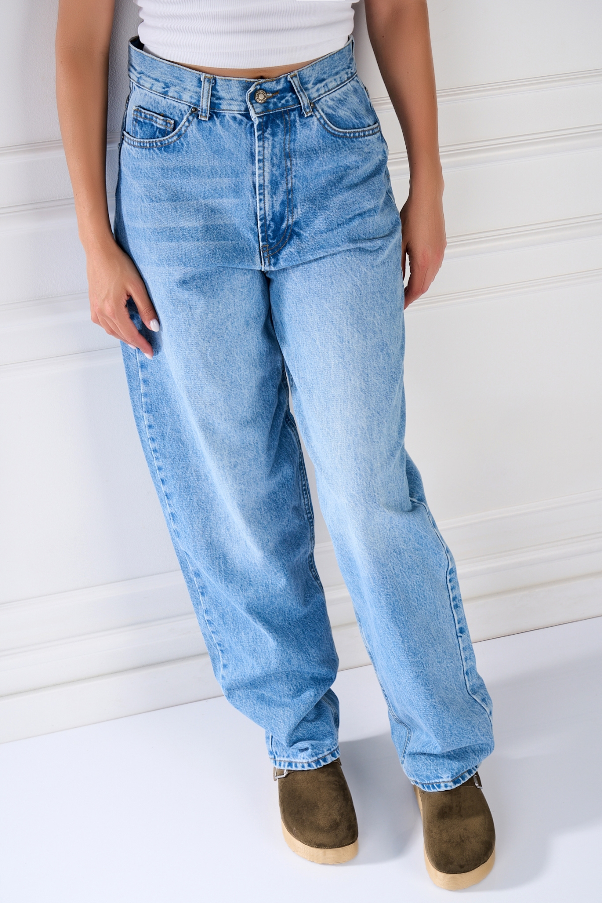 Blugi Damă Oversize Albastri Vaysa - 2 | YEO