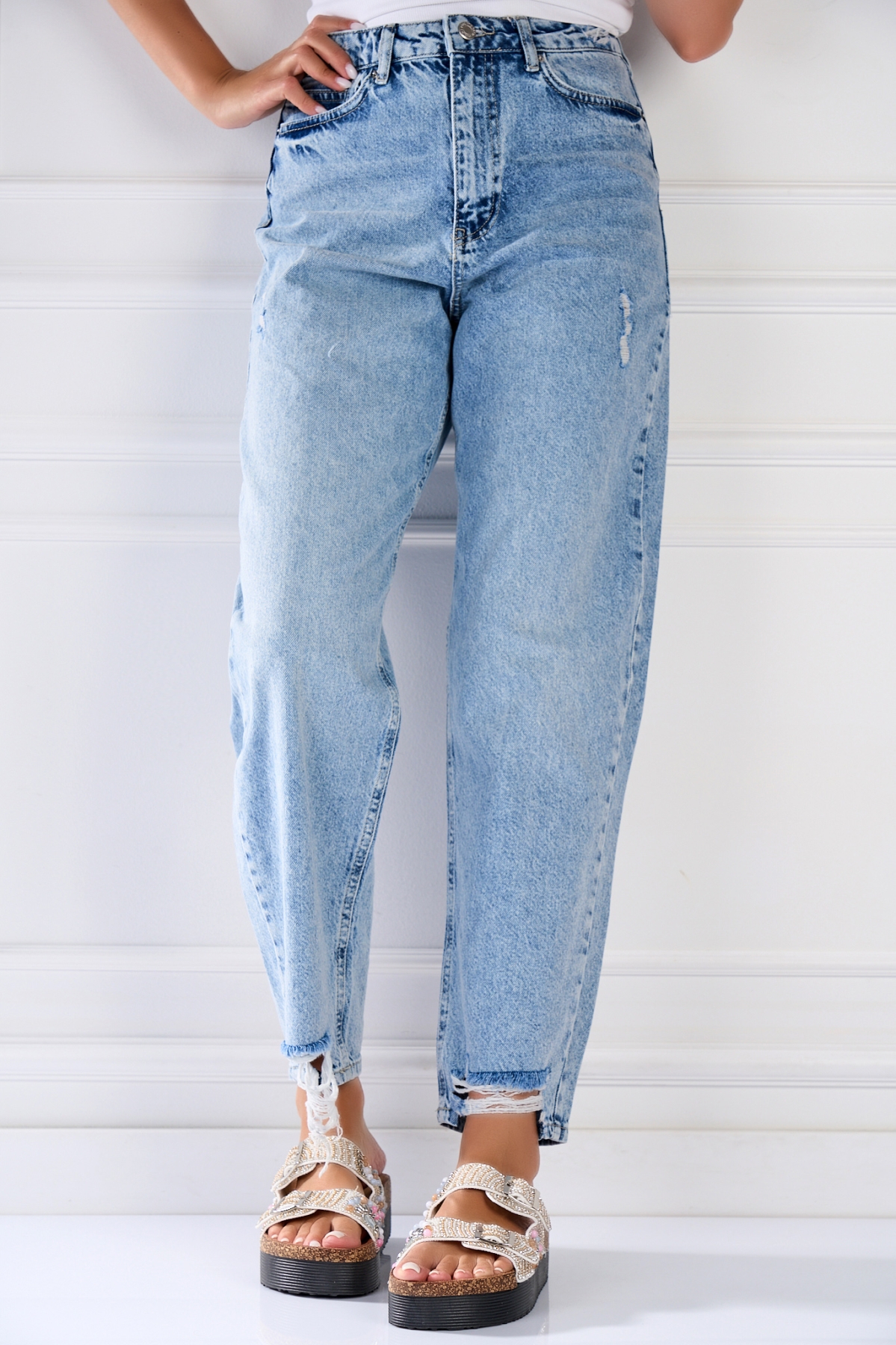 Blugi Regular Fit Albastri Ellora - 2 | YEO