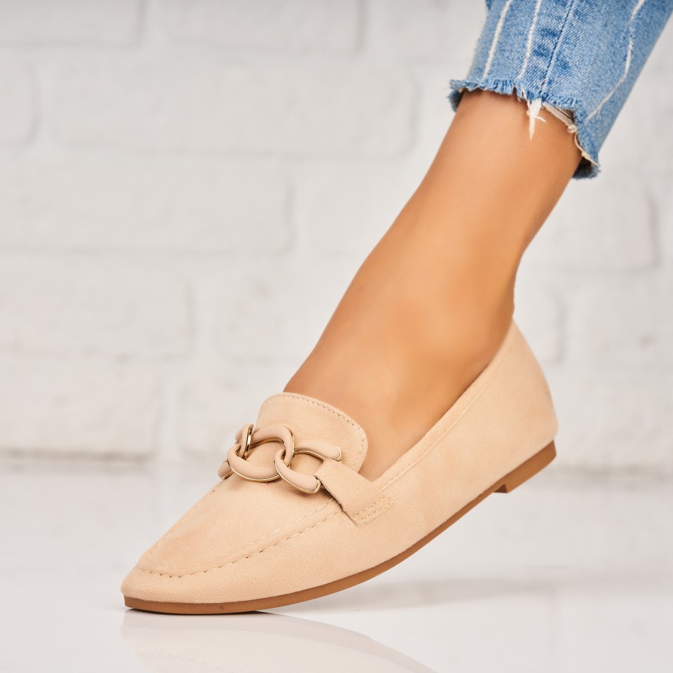 Pantofi dama casual Bej din Piele Ecologica Intoarsa Dhanya A5335