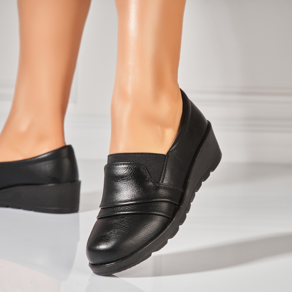 Pantofi dama casual Negri din Piele Ecologica Dina