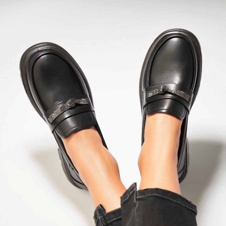 Pantofi dama casual Negri din Piele Ecologica Isiuwa - 2 | YEO