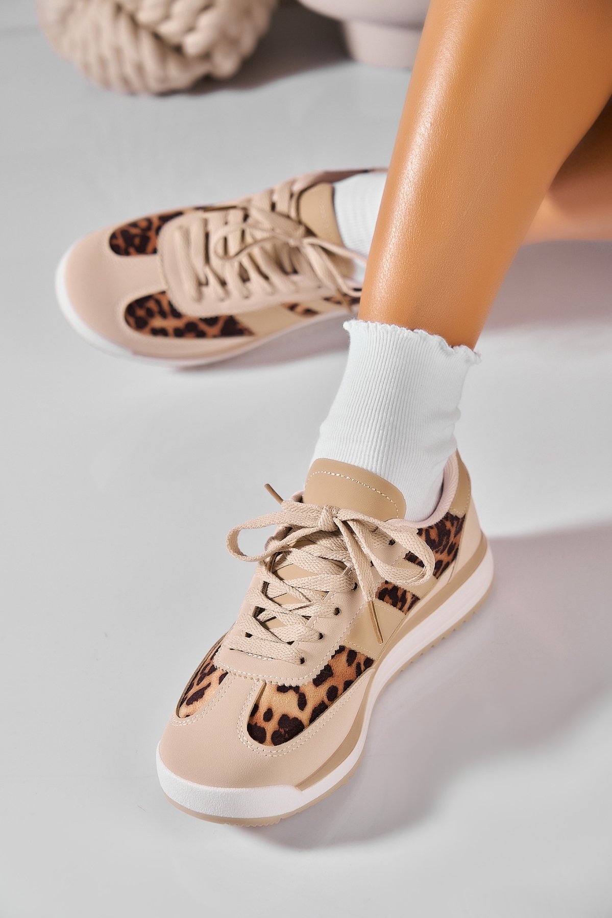 Adidași de damă Piele Ecologica Animal Print Kinzi - 1 | YEO