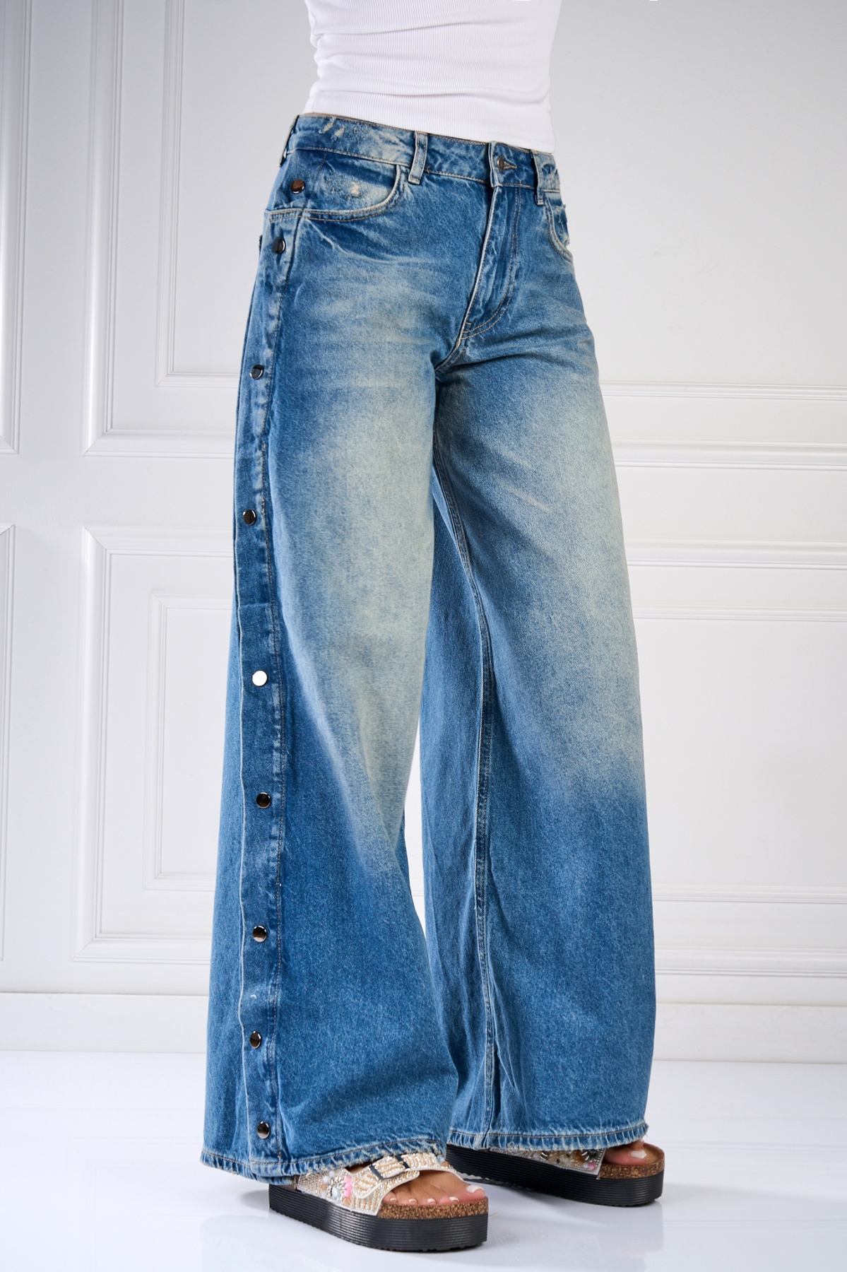 Blugi Damă Oversize Albastri Kavia