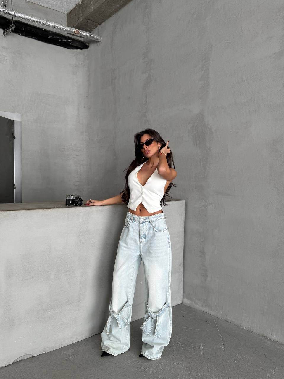 Blugi Damă Oversize Albastri Zuleyka - 4 | YEO