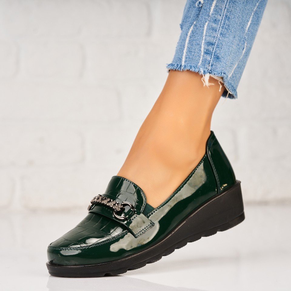 Pantofi dama casual Verzi din Piele Ecologica Lacuita Vallaree A5295