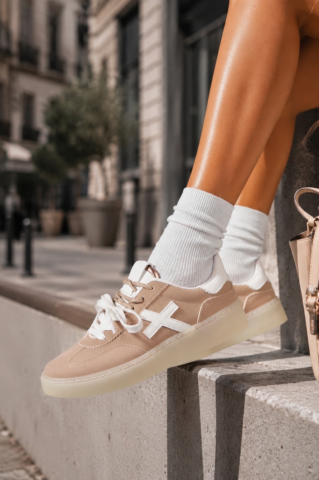 Adidași de damă Piele Ecologica Kaki Soliana