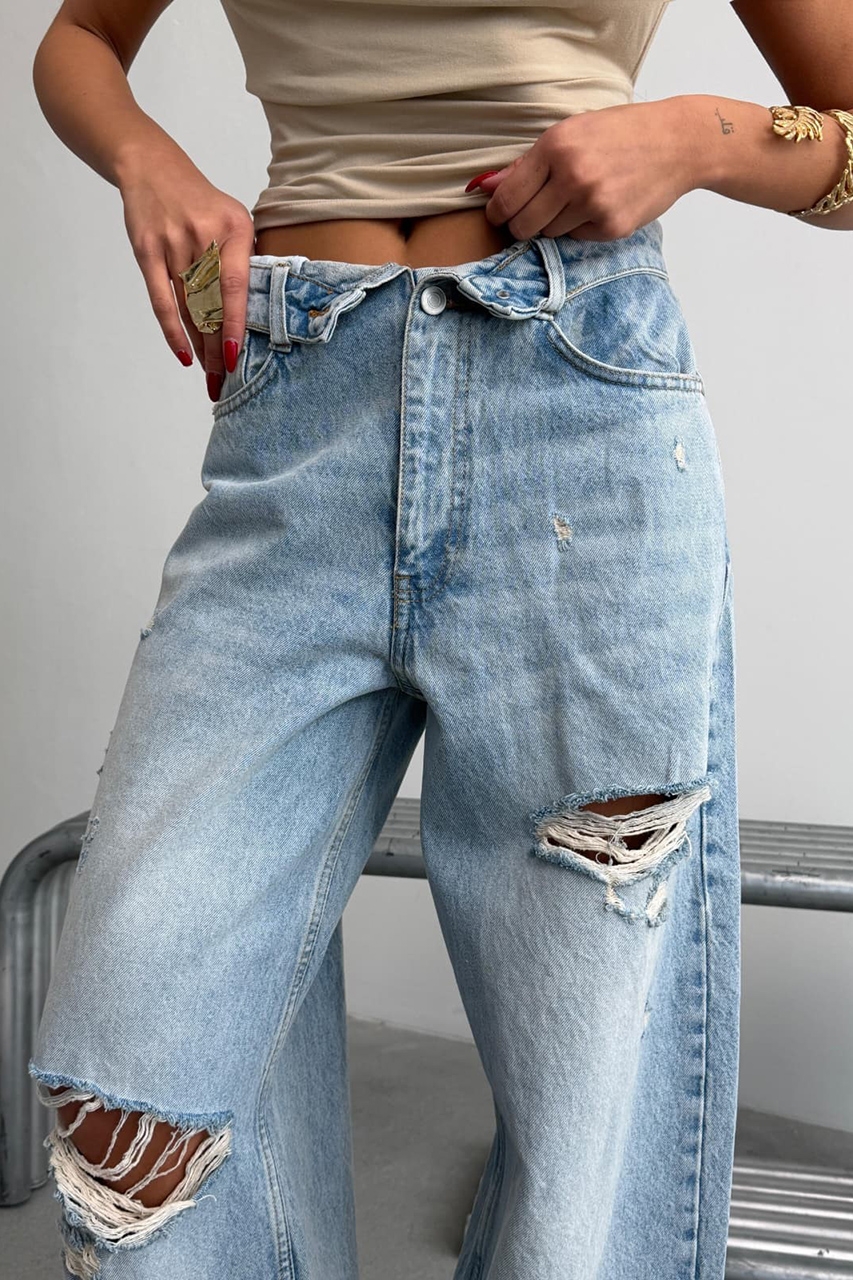 Blugi Damă Oversize Albastri Ilvana