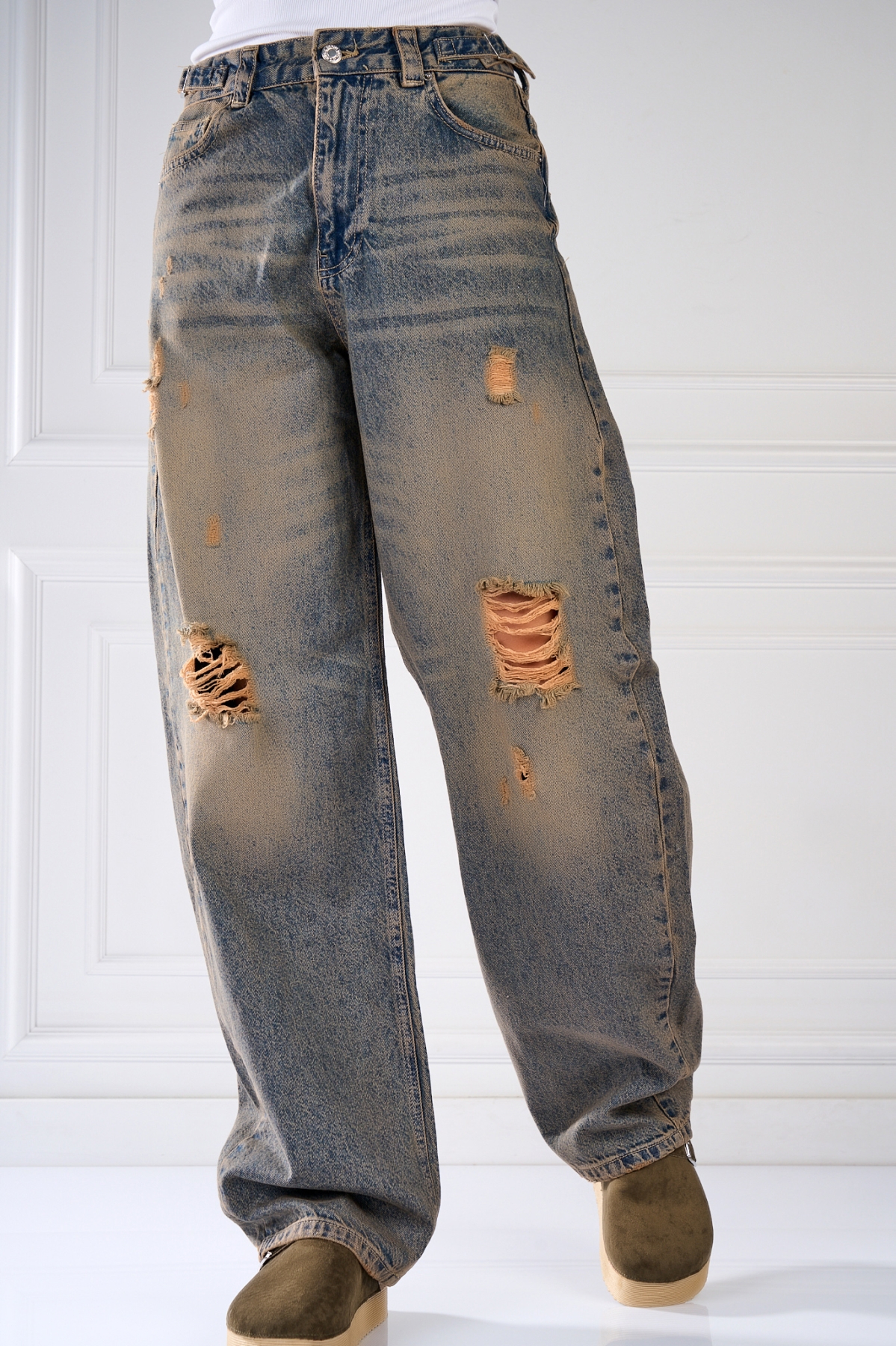 Blugi Damă Oversize Albastri Jeeva - 3 | YEO