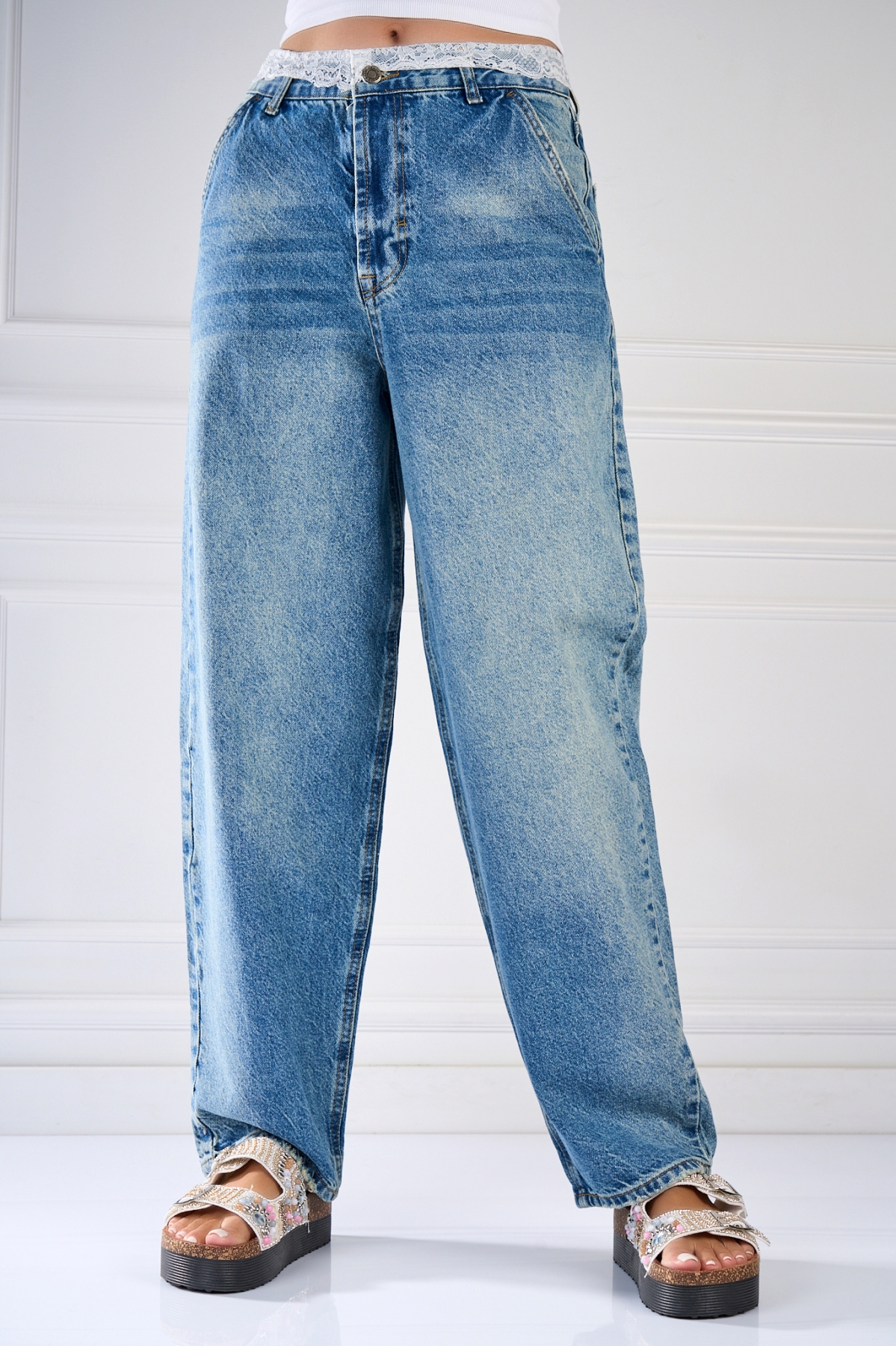 Blugi Damă Oversize Albastri Kashika - 1 | YEO