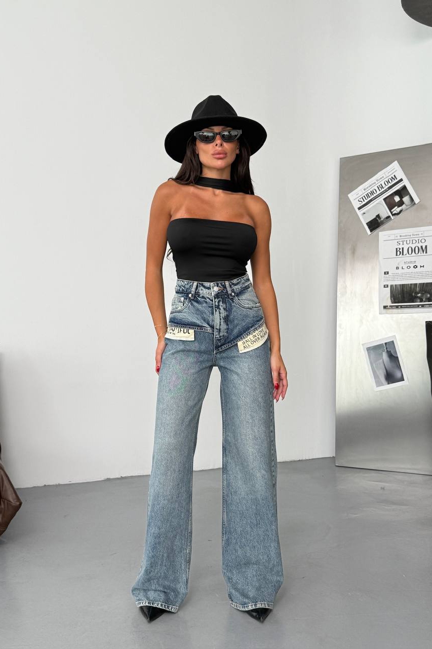 Blugi Damă Oversize Albastri Xiomara2 - 2 | YEO