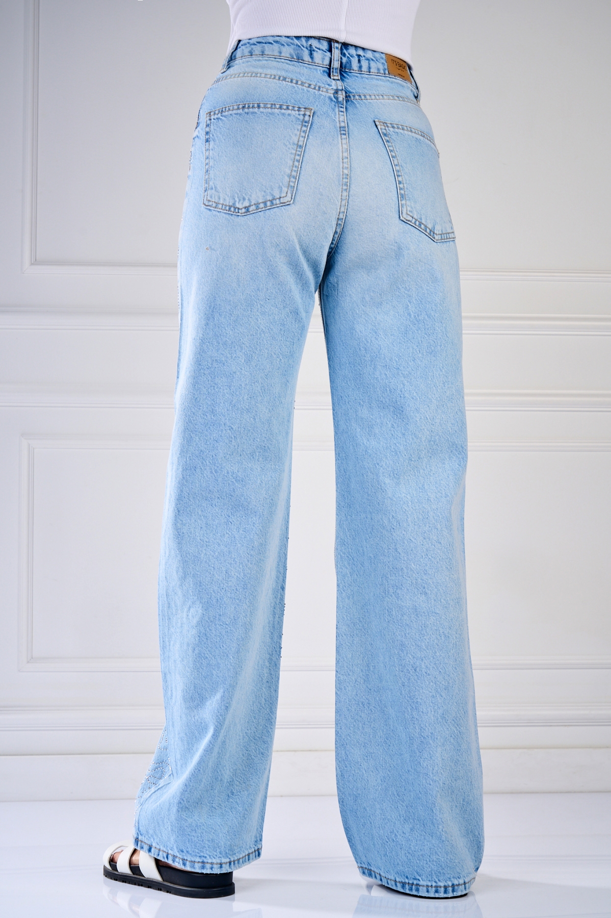 Blugi Regular Fit Albastri Damanti - 3 | YEO