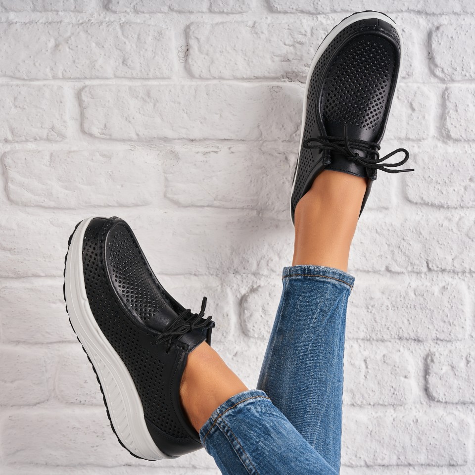 Mocasini dama Piele Naturala Negri Irie A4487
