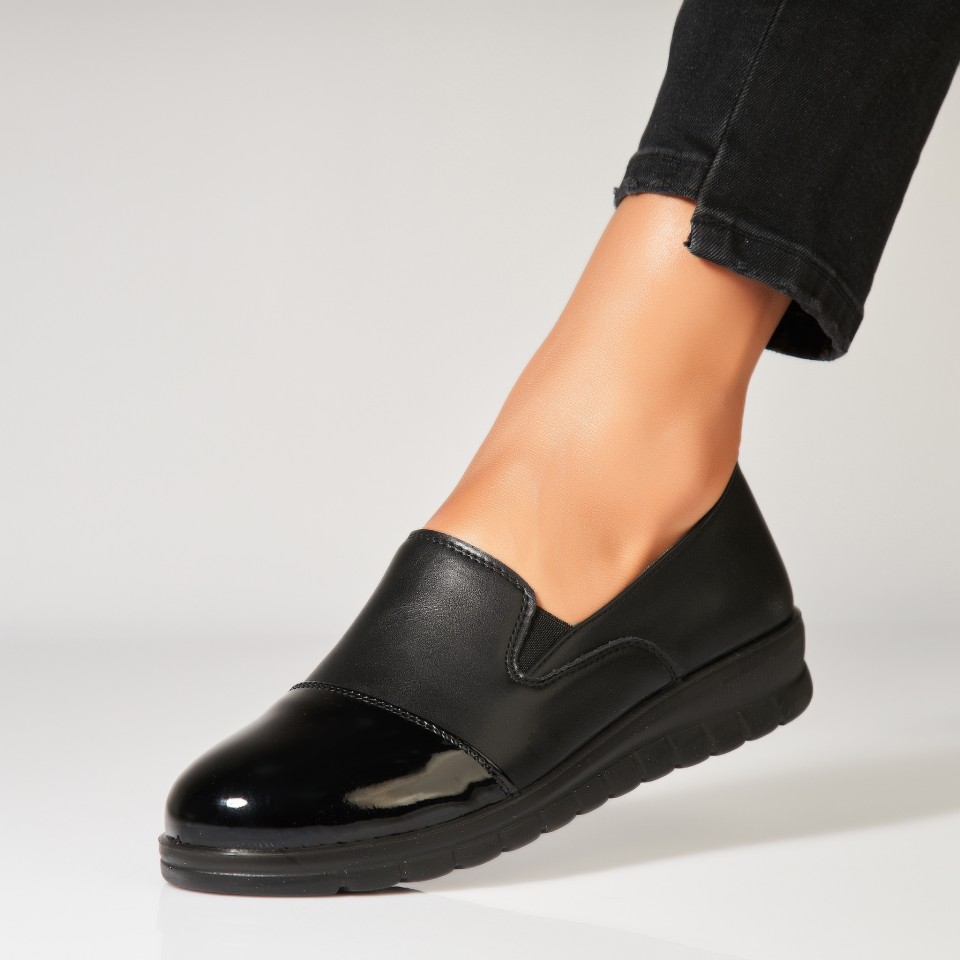 Pantofi dama casual Negri din Piele Ecologica Ikran