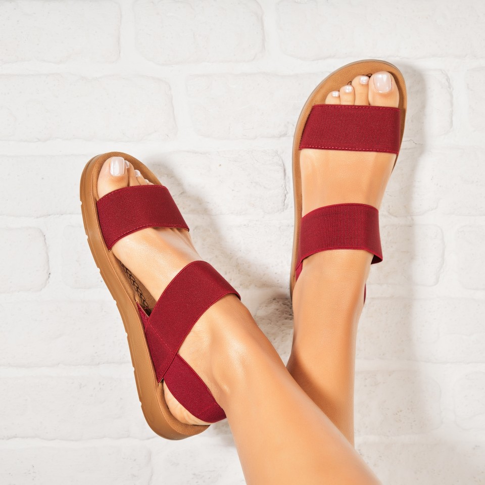 Sandale fara Toc din Textil dama Bordo Kaliye A6554