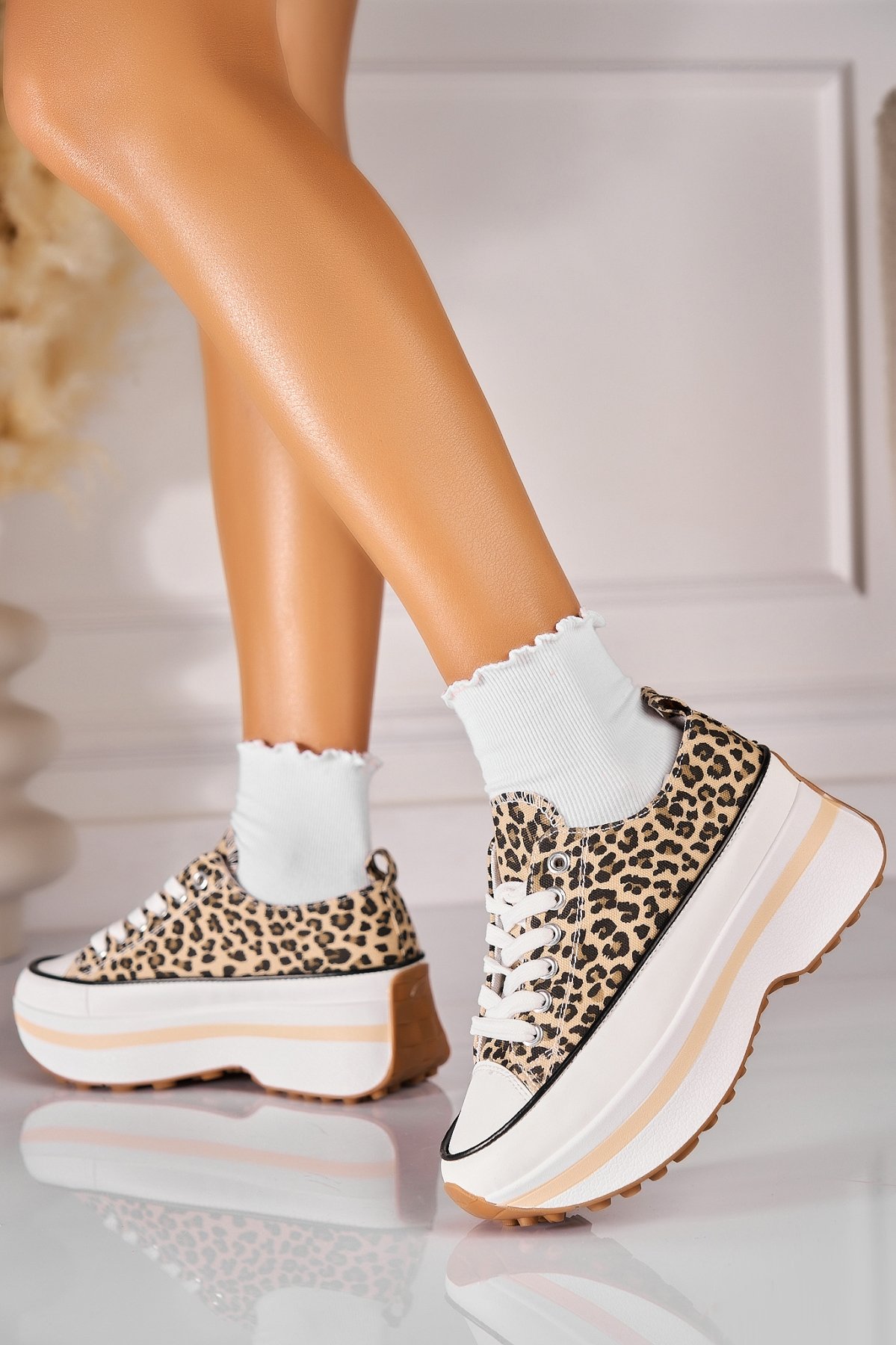 Sneakersi dama Textil Animal Print Joline - 2 | YEO