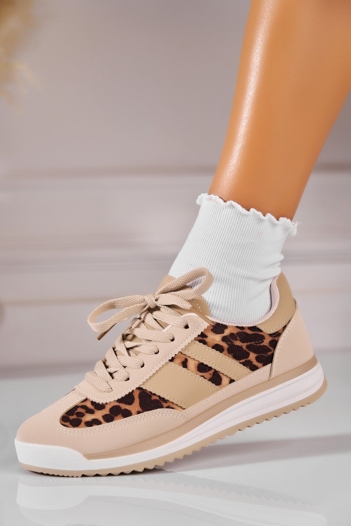 Adidași de damă Piele Ecologica Animal Print Kinzi - 2 | YEO