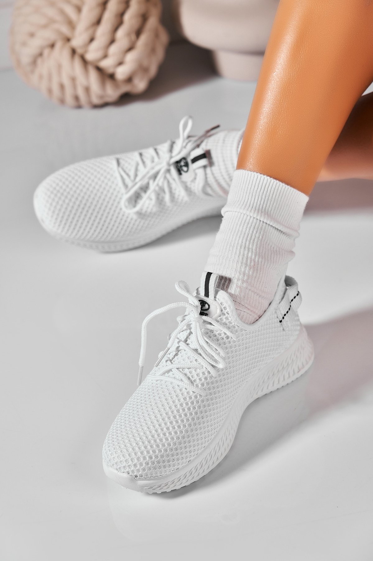 Adidași de damă Textil Alb Jaylie - 1 | YEO