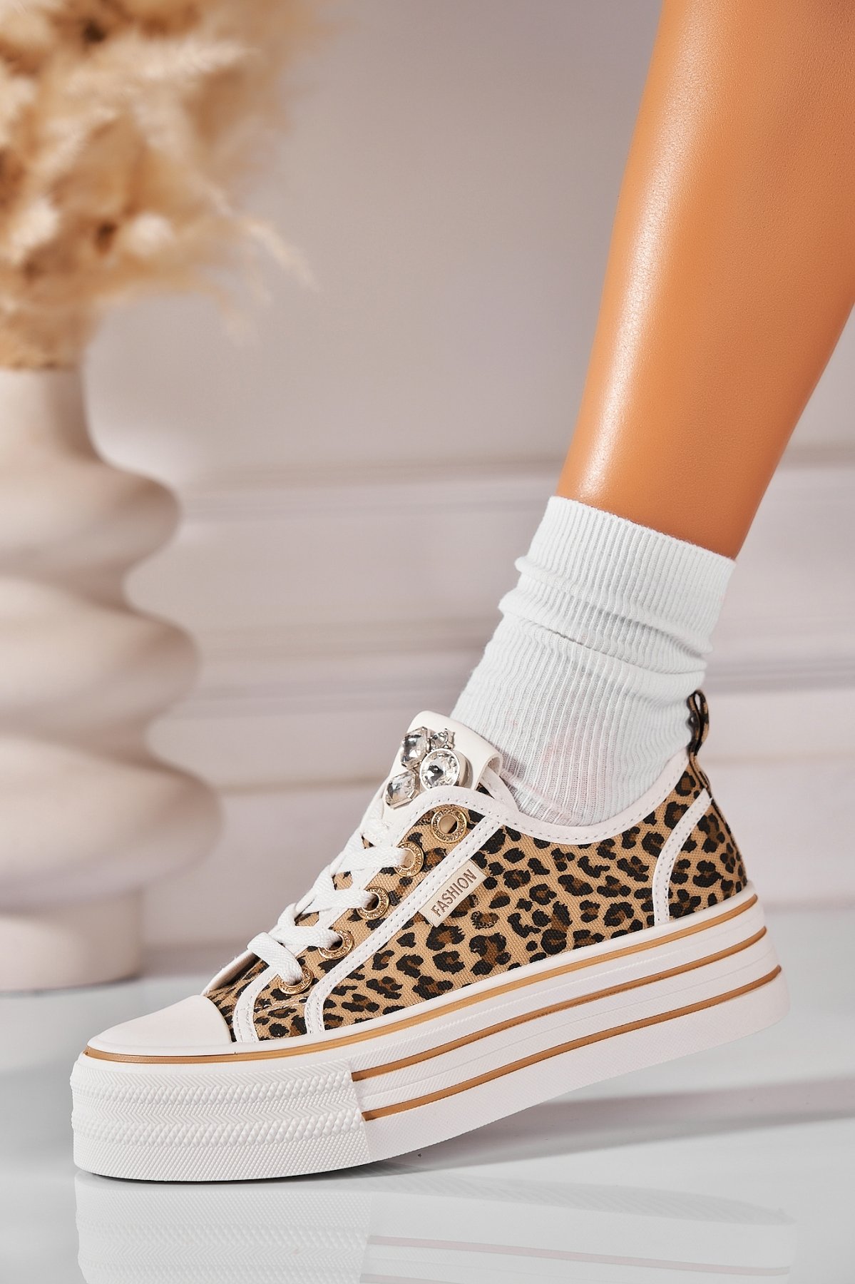 Adidași de damă Textil Animal Print Deisy - 1 | YEO