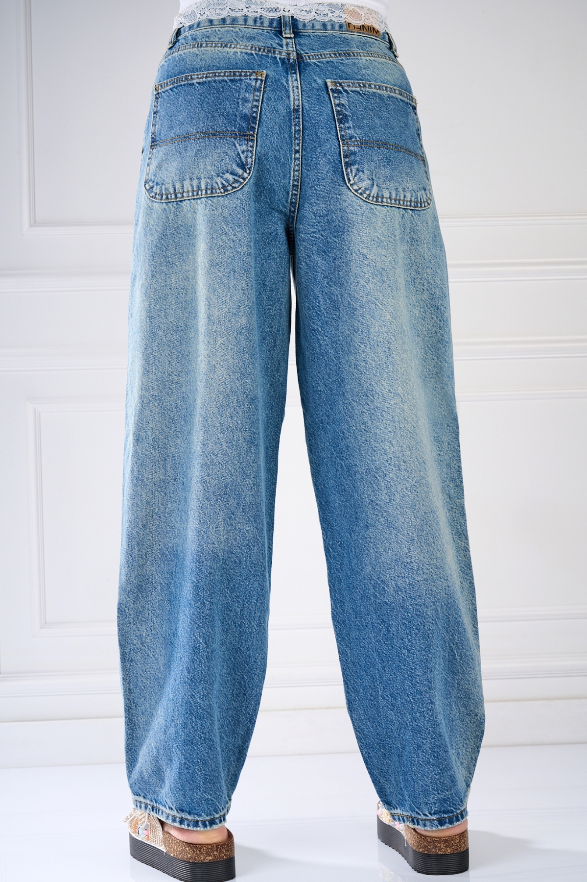 Blugi Damă Oversize Albastri Kashika - 2 | YEO