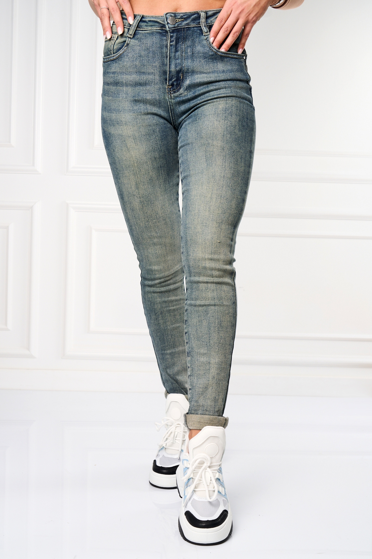 Blugi Damă Skinny Fit Albastru Karysa