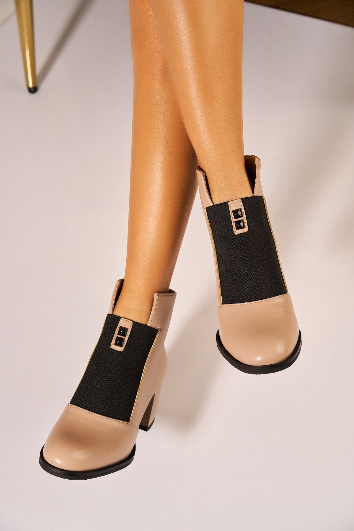 Botine dama Imblanite Kaki din Piele Ecologica Maarya - 1 | YEO