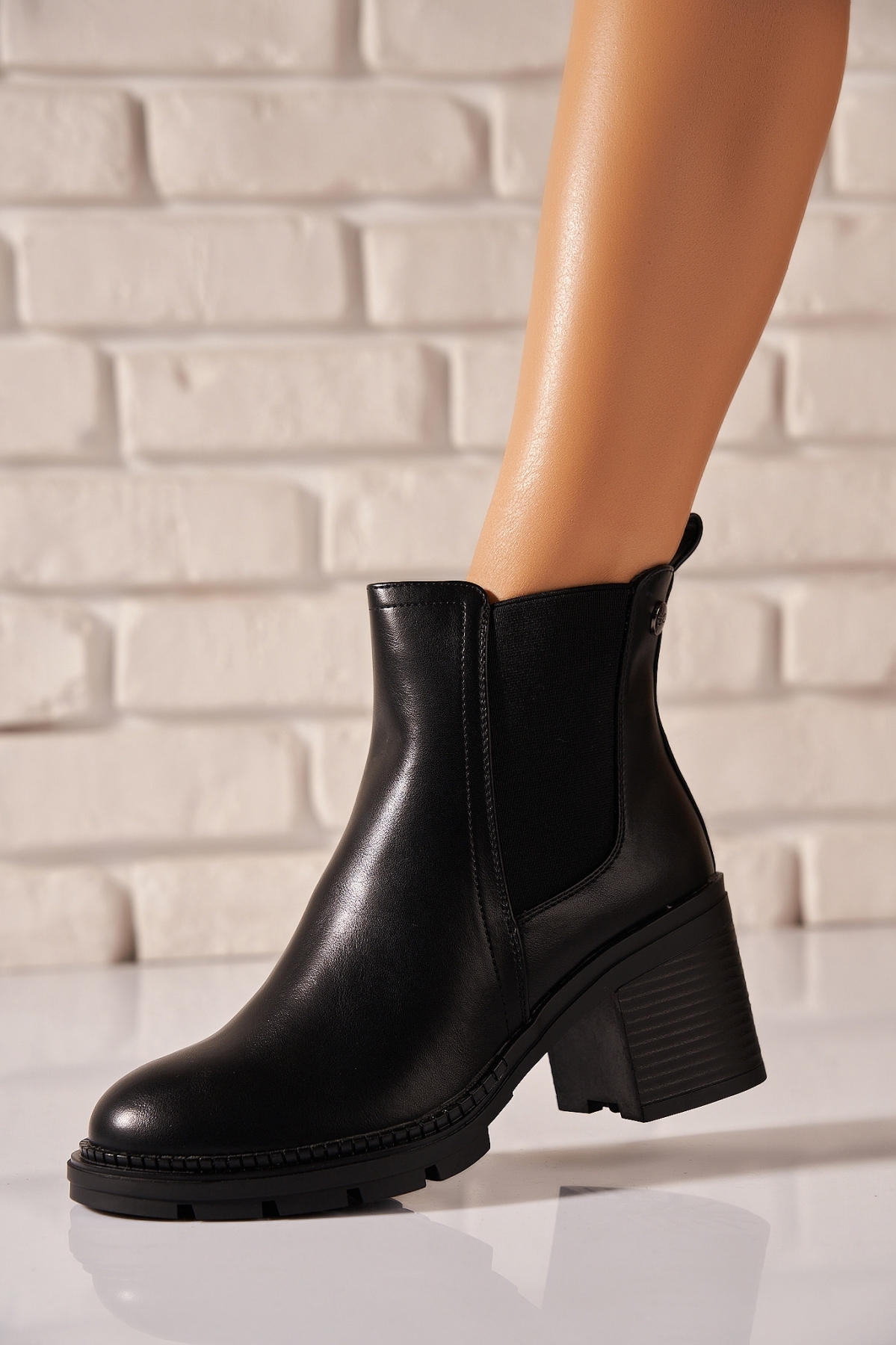 Botine dama Imblanite Negre din Piele Ecologica Gursne