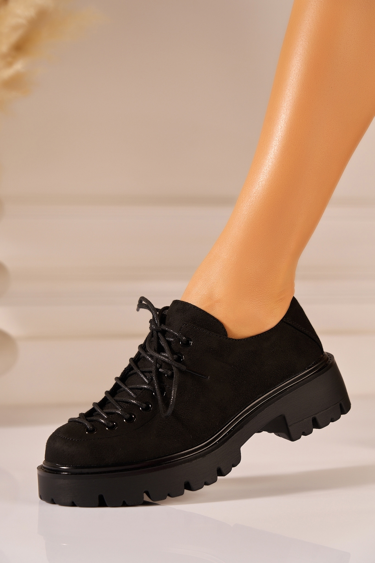 Loafers Dama Piele Ecologica Intoarsa Negri Sidhi3