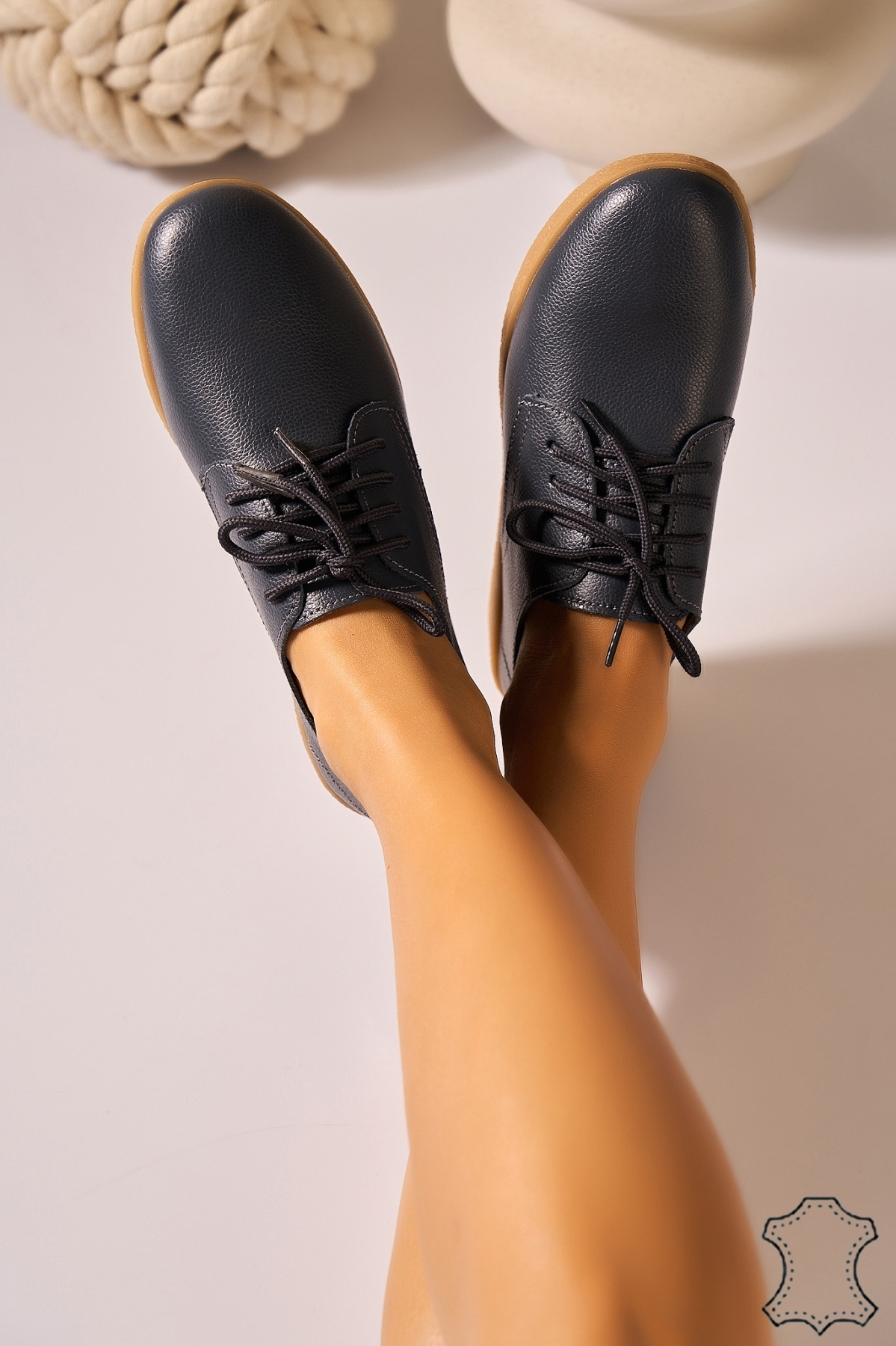 Mocasini dama Piele Naturala Gri Delia - 1 | YEO