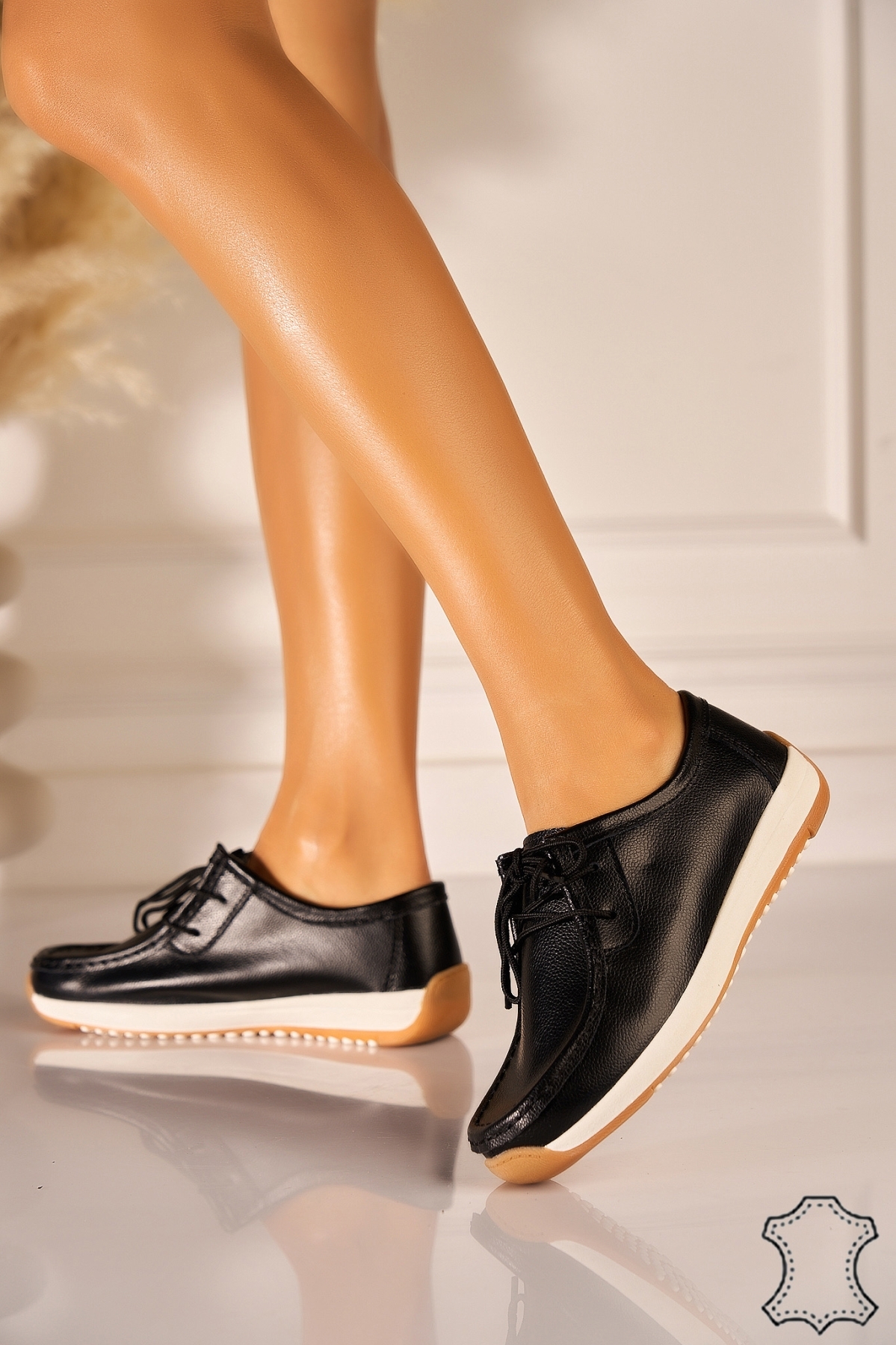 Mocasini dama Piele Naturala Negri Haisley - 2 | YEO