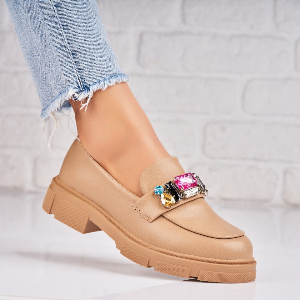 Pantofi dama casual Kaki din Piele Ecologica Jayly A4712