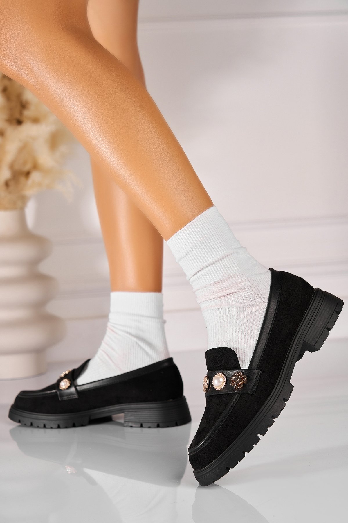 Pantofi dama casual Negri din Piele Ecologica Tiani - 2 | YEO