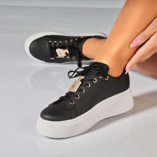 Adidasi Dama Negri din Piele Ecologica Sayora2 - Img 2